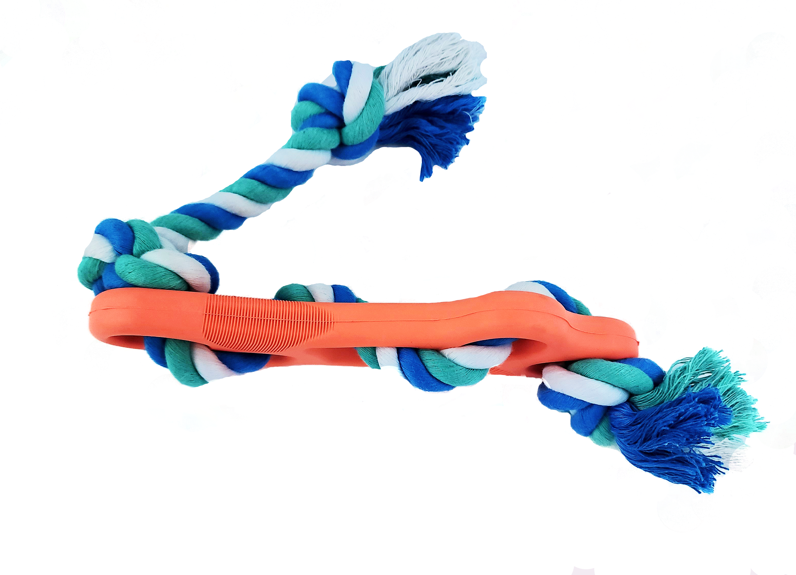 Rubber Bone Chew Toy with Tug Rope thumbnail