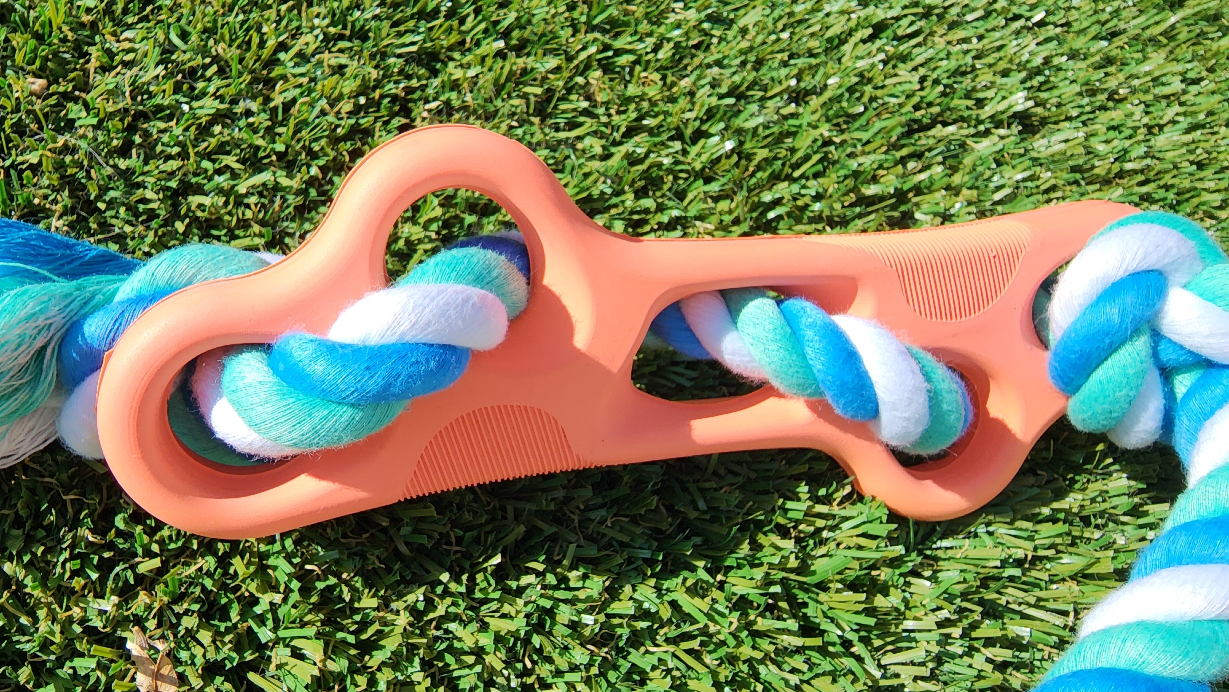 Rubber Bone Chew Toy with Tug Rope thumbnail