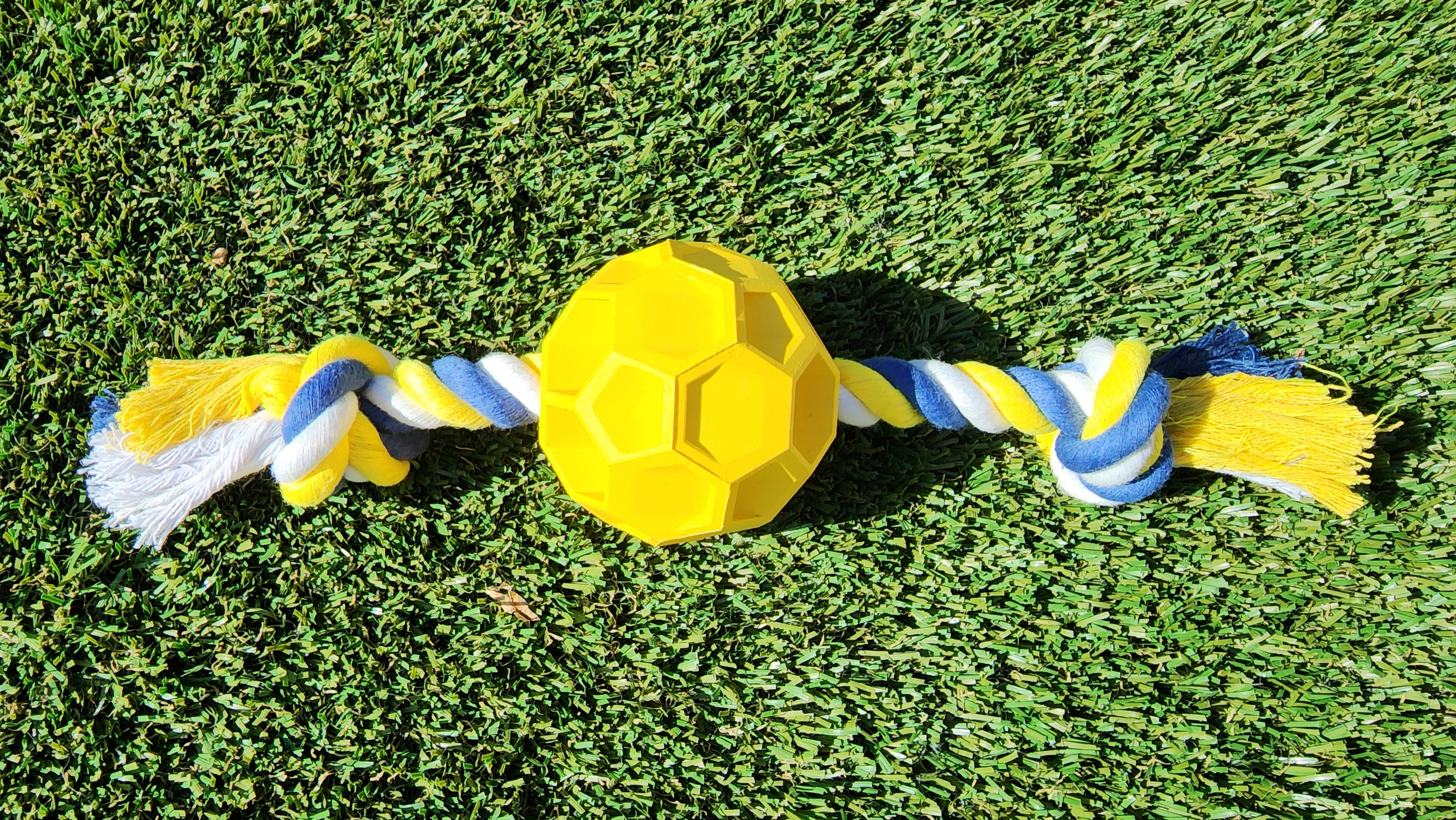 Rubber Soccer Ball Chew Toy with Tug Rope thumbnail